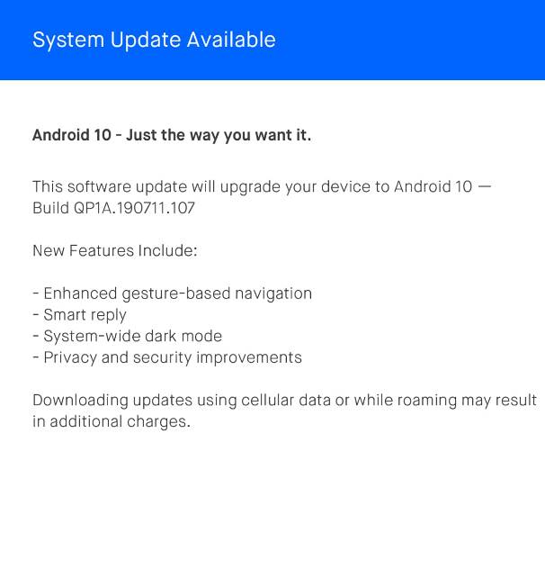 Essential Phone Android 10 Update